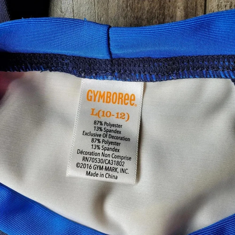 Gymboree Boys Size Large 10-12 White & Blue Shark Long Sleeve Rashguard UPF 50+